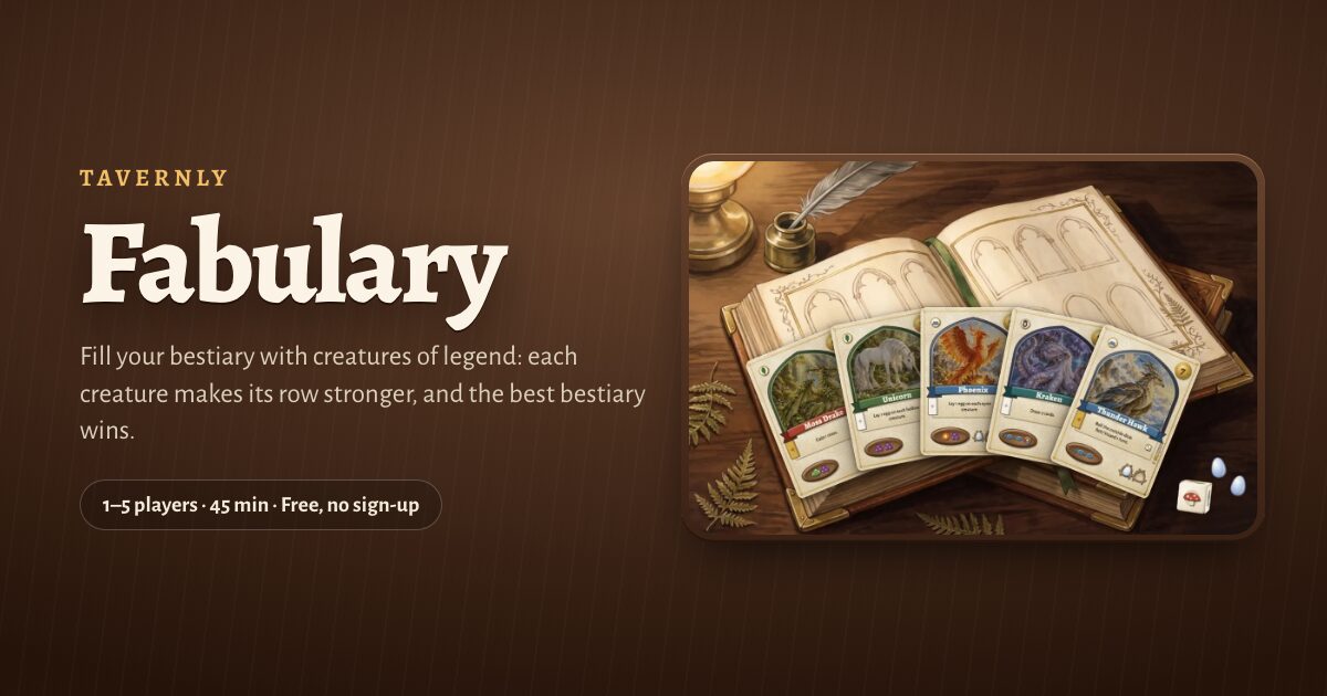 Fabulary on Tavernly: play it free in your browser.